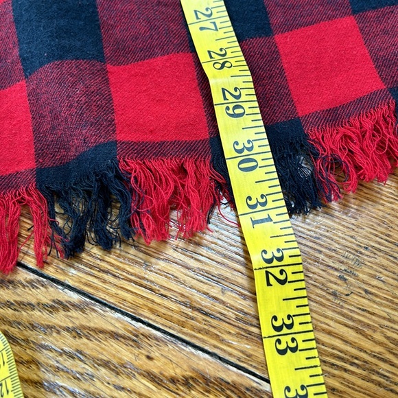 Red and black Buffalo plaid open from wrap. One size. Handmade. - Picture 8 of 8